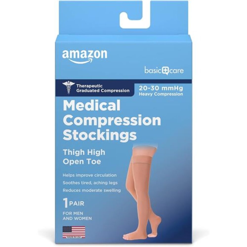 Care Medical Compression Stockings, 20-30 mmHg Support, Women & Men Thigh Length